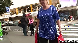 Huge boobs light-complexioned granny pleases young stranger